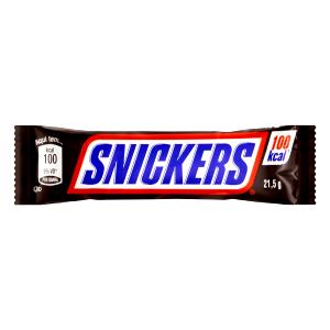 Quantas calorias em 1 barra (21,5 g) Snickers (21,5g)?