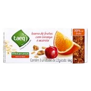 Quantas calorias em 1 barra (22 g) Barra de Frutas com Laranja e Acerola?