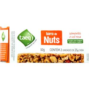 Quantas calorias em 1 barra (25 g) Barra Nuts Sementes e Sal Rosa?