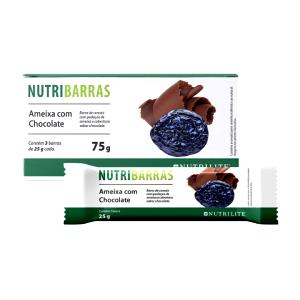 Quantas calorias em 1 barra (25 g) Cereal em Barra de Fibras e Ameixa com Chocolate?