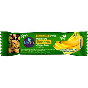 Quantas calorias em 1 barra (25 g) Fit Nuts Banana?