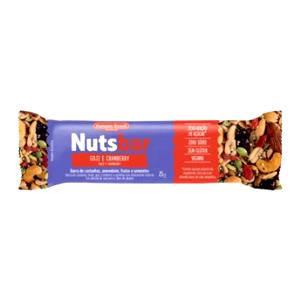 Quantas calorias em 1 barra (25 g) Nuts Bar Goji e Cranberry?