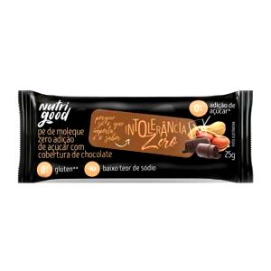 Quantas calorias em 1 barra (25 g) Pé de Moleque + Chocolate?