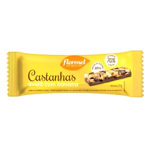 Quantas calorias em 1 barra (27 g) Barra de Banana com Cobertura Sabor Chocolate?