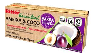 Quantas calorias em 1 barra (28 g) Barra de Fruta Ameixa e Coco?