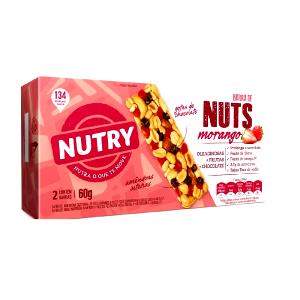 Quantas calorias em 1 barra (30 g) Barra de Cereal Nuts Morango?