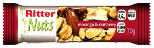 Quantas calorias em 1 barra (30 g) Barra de Nuts Morango e Cranberry?