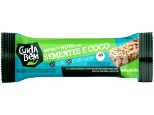 Quantas calorias em 1 barra (30 g) Barra de Nuts Sementes e Coco?