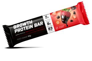 Quantas calorias em 1 barra (30 g) Growth Protein Bar Morango com Chocolate?