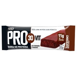 Quantas calorias em 1 barra (33 g) Barra de Proteína Pro30vit Chocolate?