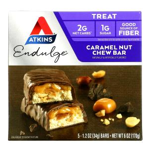 Quantas calorias em 1 barra (34 g) Caramel Nut Chew Bar?