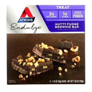 Quantas calorias em 1 barra (40 g) Nutty Fudge Brownie?