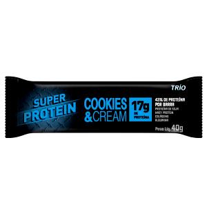 Quantas calorias em 1 barra (40 g) Super Protein Cookies & Cream?