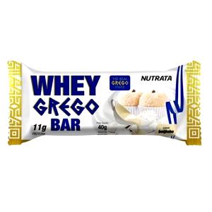 Quantas calorias em 1 barra (40 g) Whey Grego Bar Sabor Beijinho?