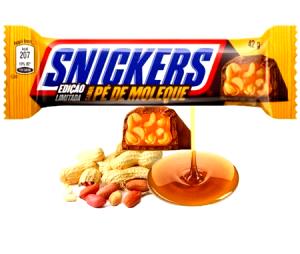 Quantas calorias em 1 barra (42 g) Snickers Pé de Moleque?
