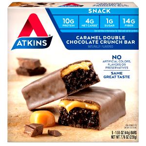 Quantas calorias em 1 barra (44 g) Caramel Double Chocolate Crunch Bar?