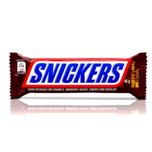 Quantas calorias em 1 barra (45 g) Snickers (45g)?