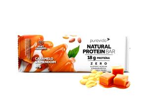 Quantas calorias em 1 barra (60 g) Natural Protein Bar Caramelo e Amendoim?