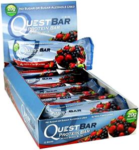 Quantas calorias em 1 barra (60 g) Quest Bar Mixed Berry Bliss?