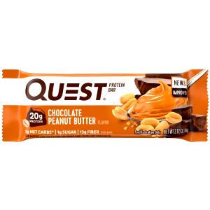 Quantas calorias em 1 barra (60 g) Quest Bar Peanut Butter & Jelly?