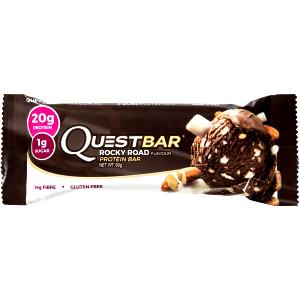 Quantas calorias em 1 barra (60 g) Quest Bar Rocky Road?