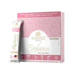 Quantas calorias em 1 barra (70 g) Radiance Protein Bar Berries + White Chocolate?
