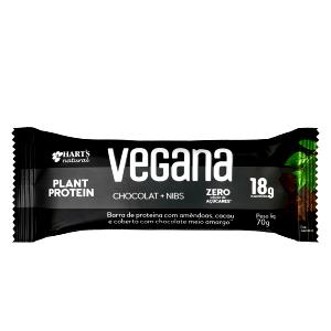 Quantas calorias em 1 barra (70 g) Vegana Chocolat + Nibs?