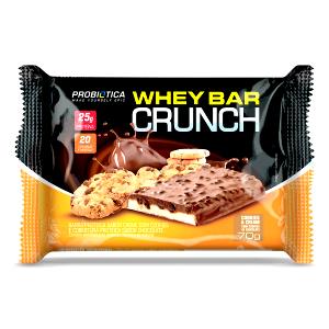 Quantas calorias em 1 barra (70 g) Whey Bar Crunch Cookies & Cream?