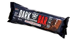Quantas calorias em 1 barra (90 g) Dark Bar Darkness Chocolate e Coco com Chocolate Chip?