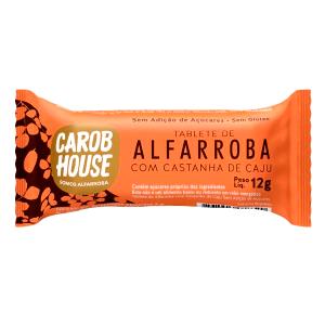 Quantas calorias em 1 barrinha (12 g) Alfarroba com Castanha de Caju?