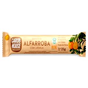 Quantas calorias em 1 barrinha (25 g) Barrinha Alfarroba com Laranja?