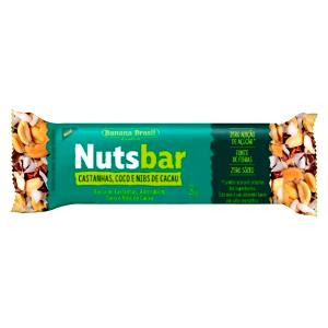 Quantas calorias em 1 barrinha (25 g) Nuts Bar Castanhas, Coco e Nibs de Cacau?