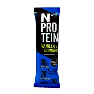 Quantas calorias em 1 barrinha (30 g) N Protein Vanilla e Cookies?