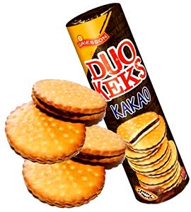 Quantas calorias em 1 biscoito (25 g) Duo Keks?