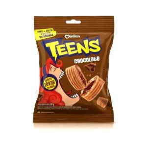 Quantas calorias em 1 biscoito (9 g) Teens Max Chocolate?