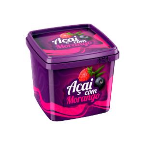 Quantas calorias em 1 bola (60 g) Açaí com Morango?