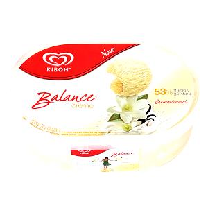 Quantas calorias em 1 bola (60 g) Sorvete Balance Creme?