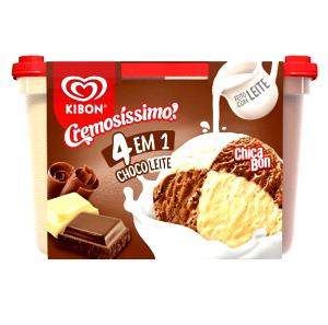 Quantas calorias em 1 bola (60 g) Sorvete Cremosíssimo 4 em 1?