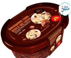 Quantas calorias em 1 bola (60 g) Sorvete Doce de Leite com Brownie?