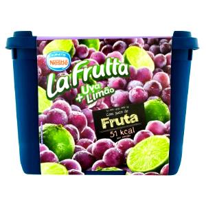 Quantas calorias em 1 bola (60 g) Sorvete la Frutta Uva e Limão?