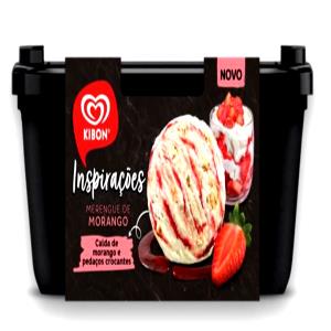 Quantas calorias em 1 bola (60 g) Sorvete Merengue de Morango?