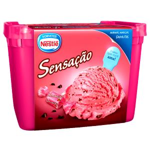 Quantas calorias em 1 bola (60 g) Sorvete Sensação?