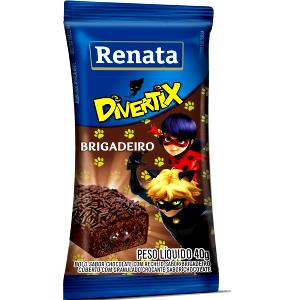 Quantas calorias em 1 bolinho (40 g) Divertix Brigadeiro?