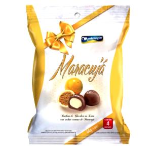 Quantas calorias em 1 bombom (11 g) Bombom de Chocolate Ao Leite com Recheio de Maracujá?