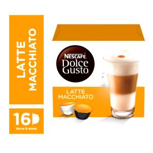 Quantas calorias em 1 cápsula café + 1 cápsula à base de leite (18,2 g) Latte Macchiato Caramel?