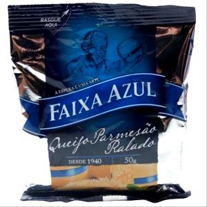 Quantas calorias em 1 colher de sopa (10 g) Queijo Parmesão Ralado Faixa Azul?