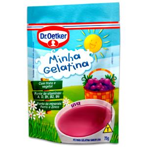 Quantas calorias em 1 colher de sopa (16 g) Minha Gelatina Uva?