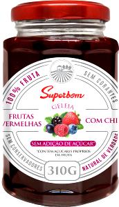 Quantas calorias em 1 colher de sopa (20 g) Geleia Frutas Vermelhas com Chia?