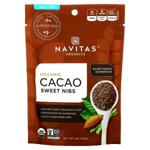 Quantas calorias em 1 colher de sopa (8 g) Raw Cacao Sweet Nibs?