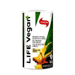 Quantas calorias em 1 colher medida (30 g) Life Vegan Banana com Canela?